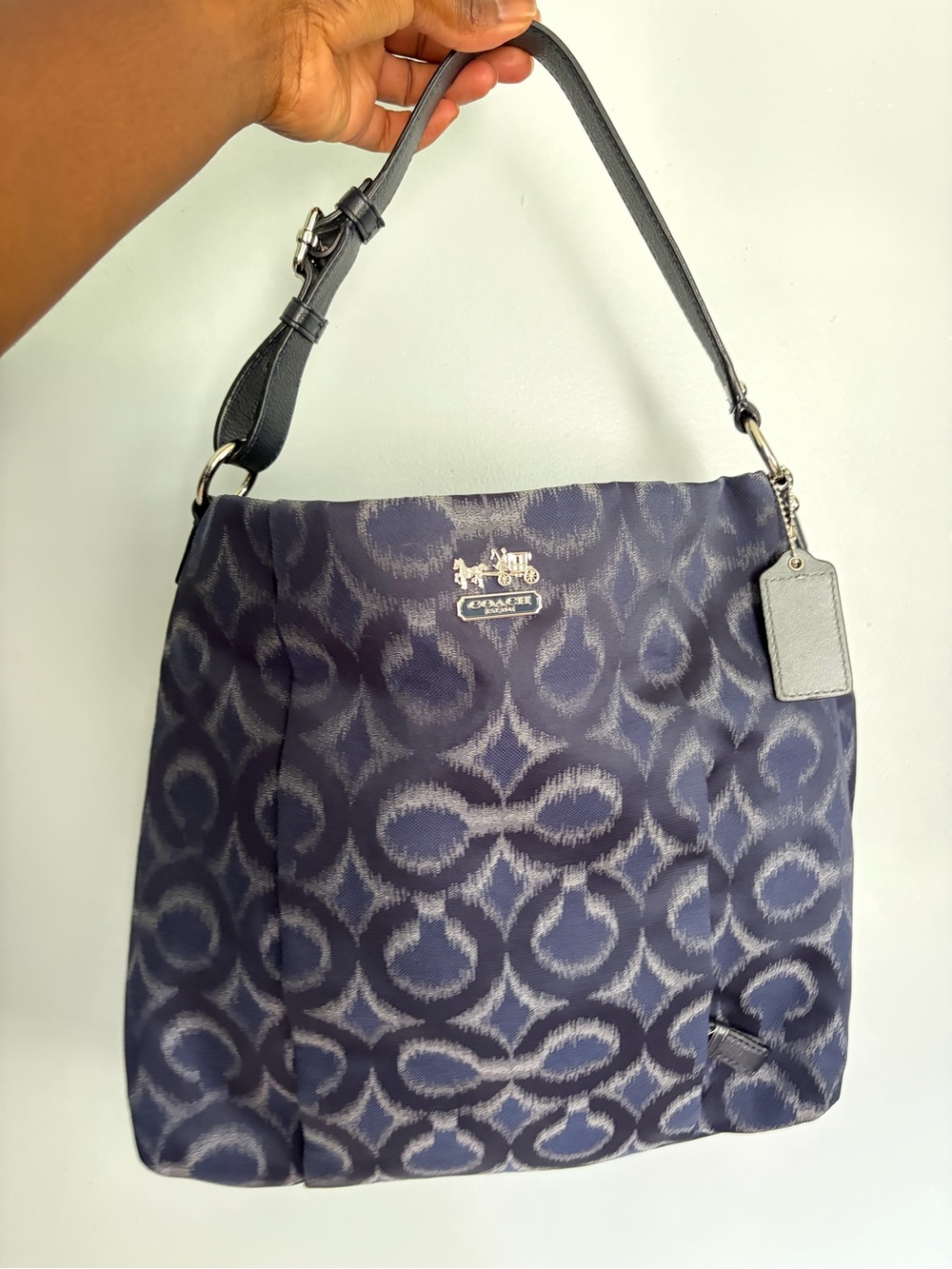 Coach Madison Isabelle Ikat Logo Navy